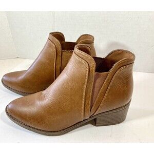 Paddock Women Boot Slip On Tan Shoes Sz 6.5 Ankle Boots